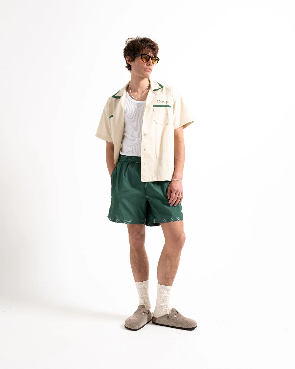 Bowling Shirt - Stone / Forest - Image 5