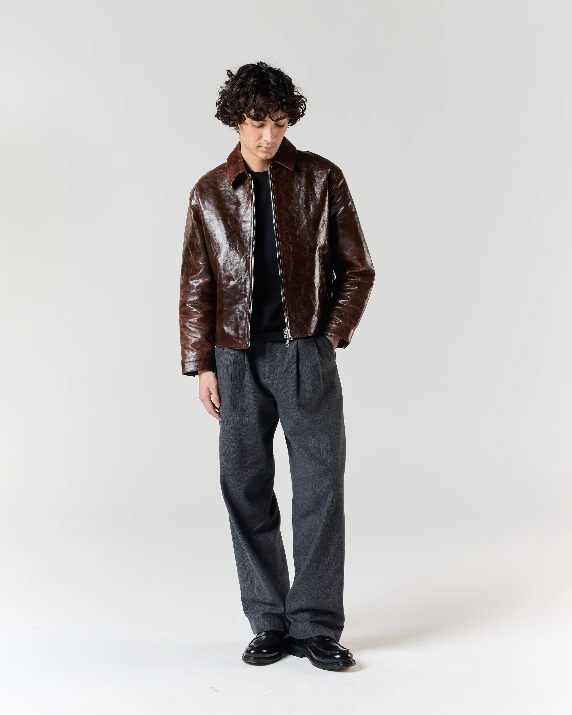 Buckle Pant - Charcoal Herringbone - Image 3