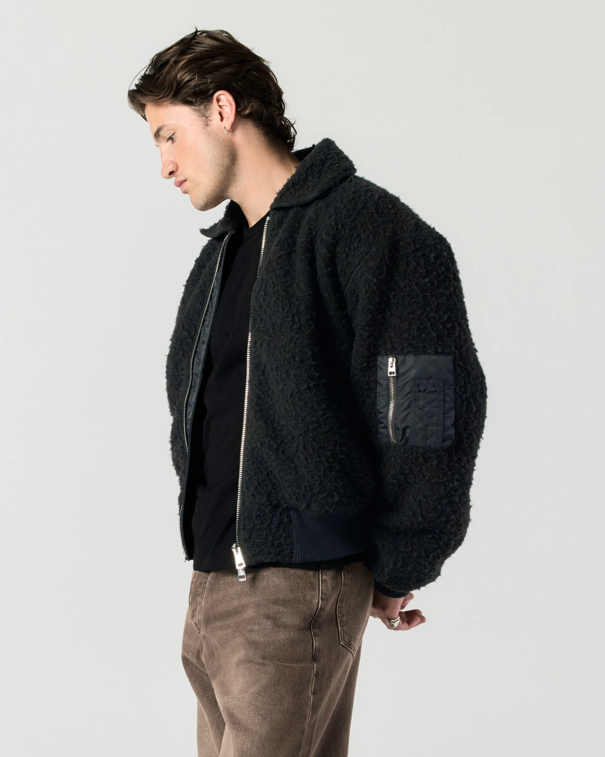 Casentino Bomber Jacket - Black - Image 5