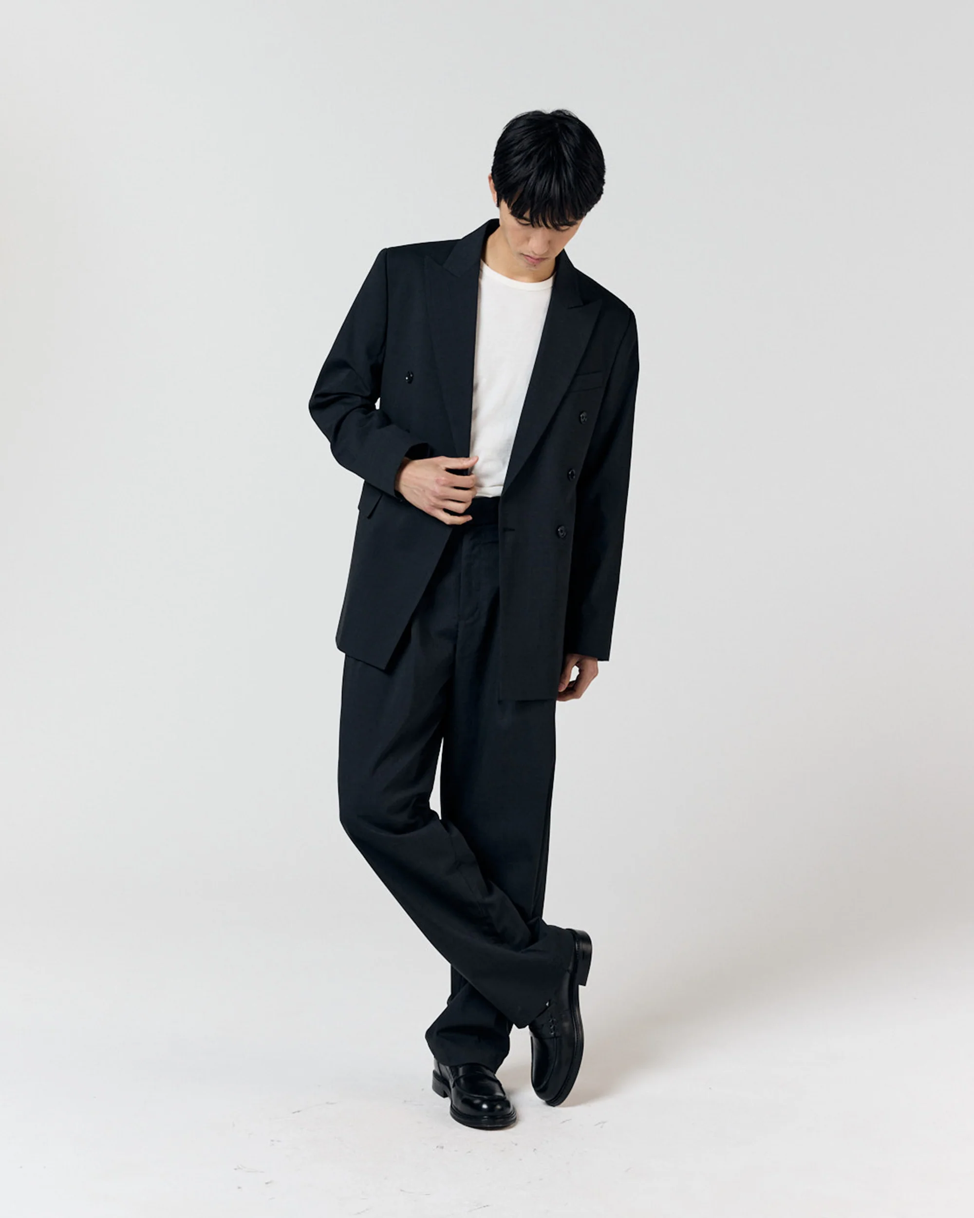 Double Breasted Suit Jacket - Black - Image 3