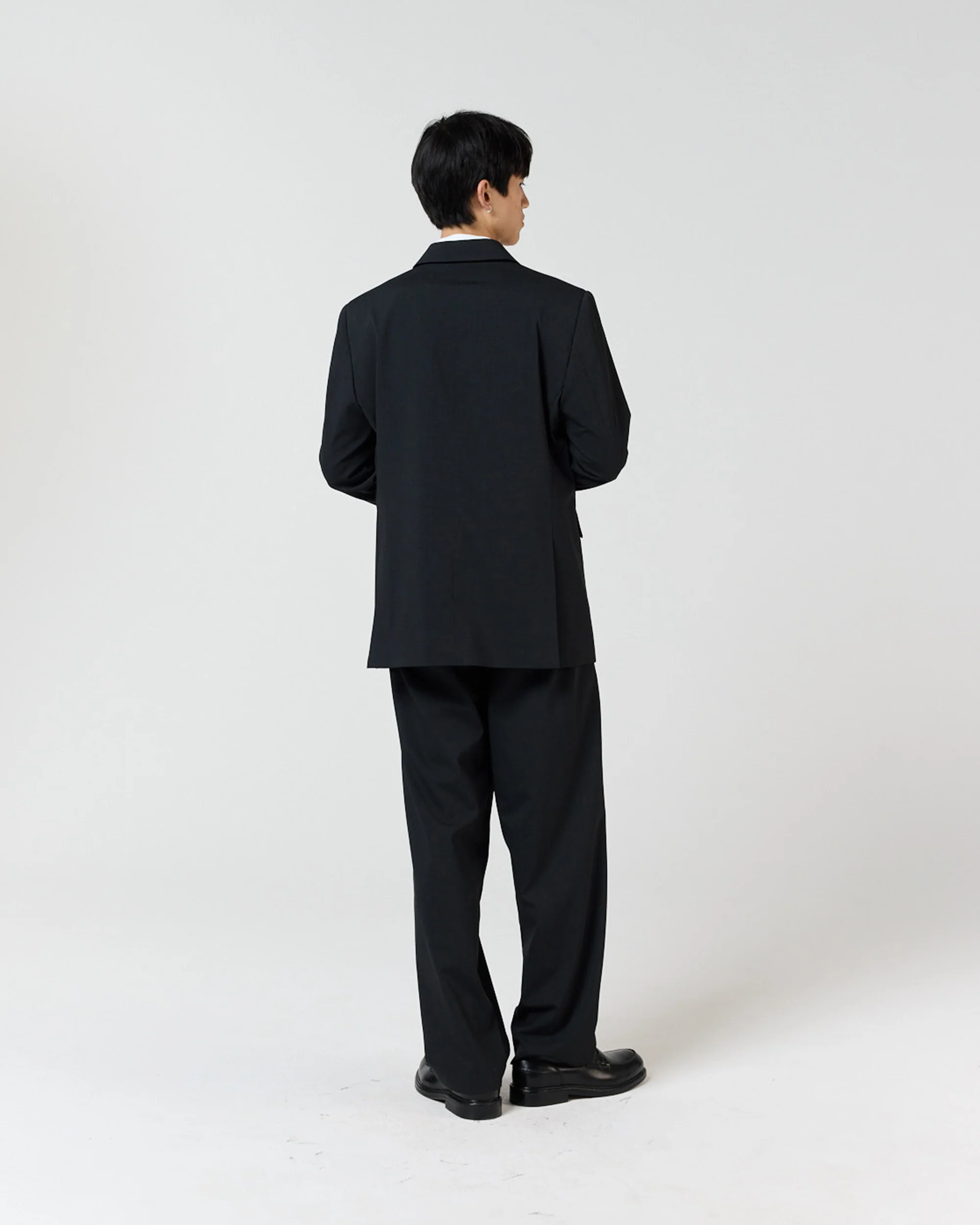 Double Breasted Suit Jacket - Black - Image 5