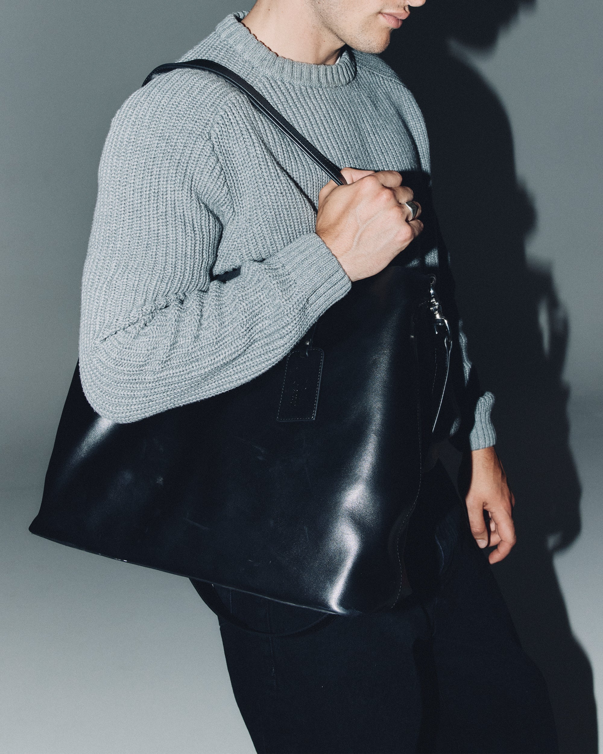 Everyday Leather Bag - Black - Image 4