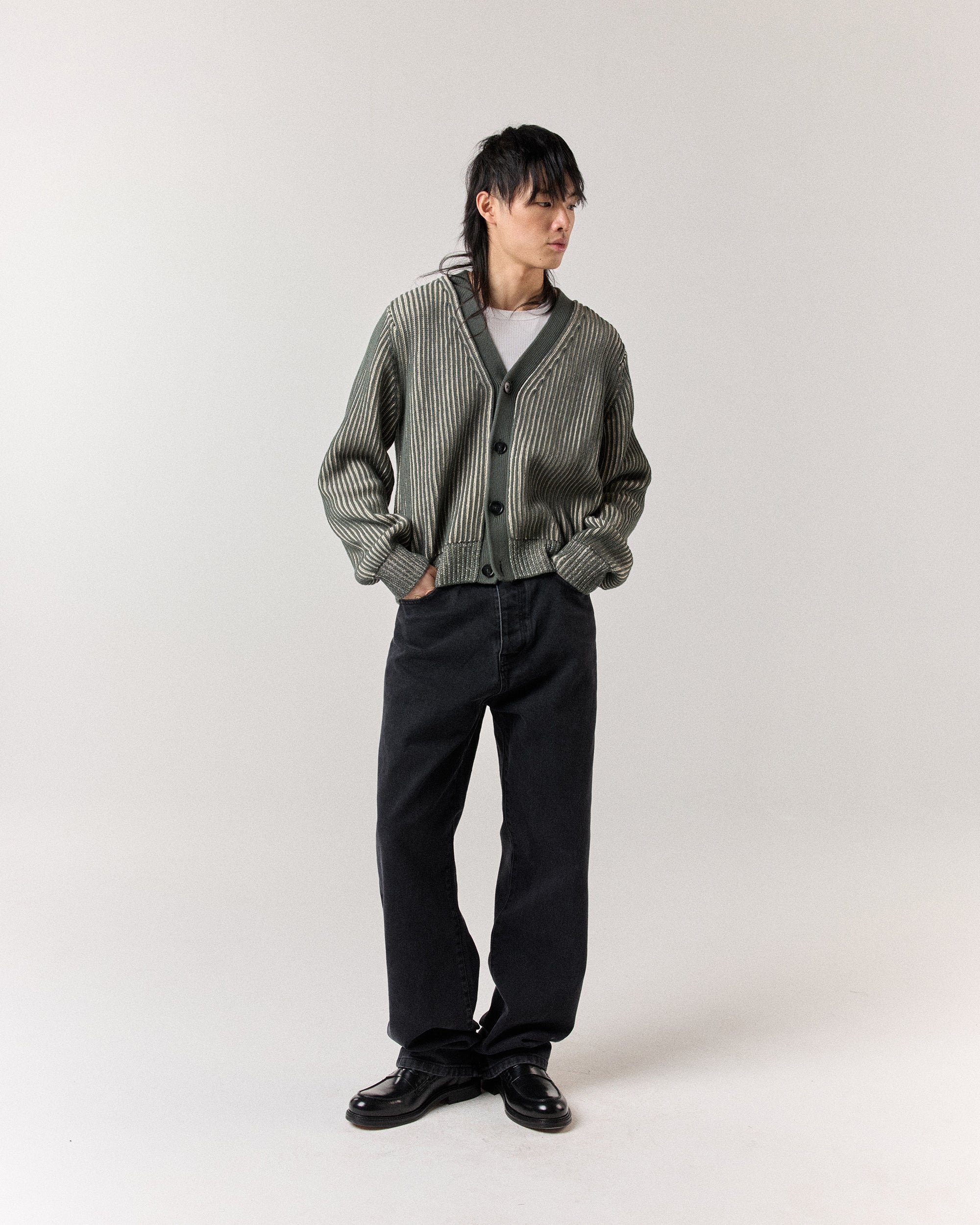 Fisherman Cardigan - Sage/Stone - Image 3