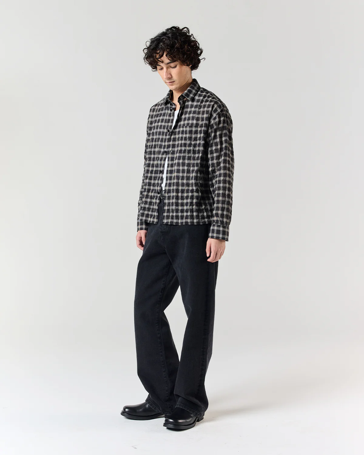 Japanese Shirt - Black Check - Image 4