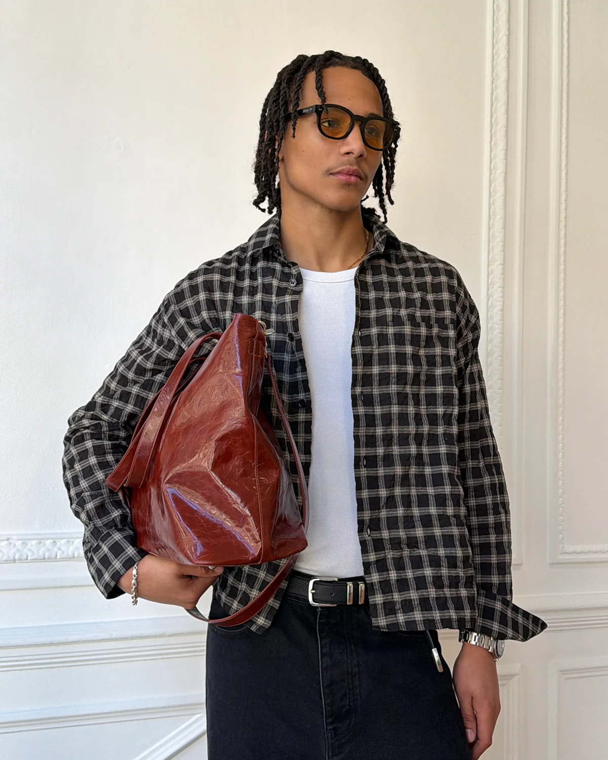 Japanese Shirt - Black Check - Image 7