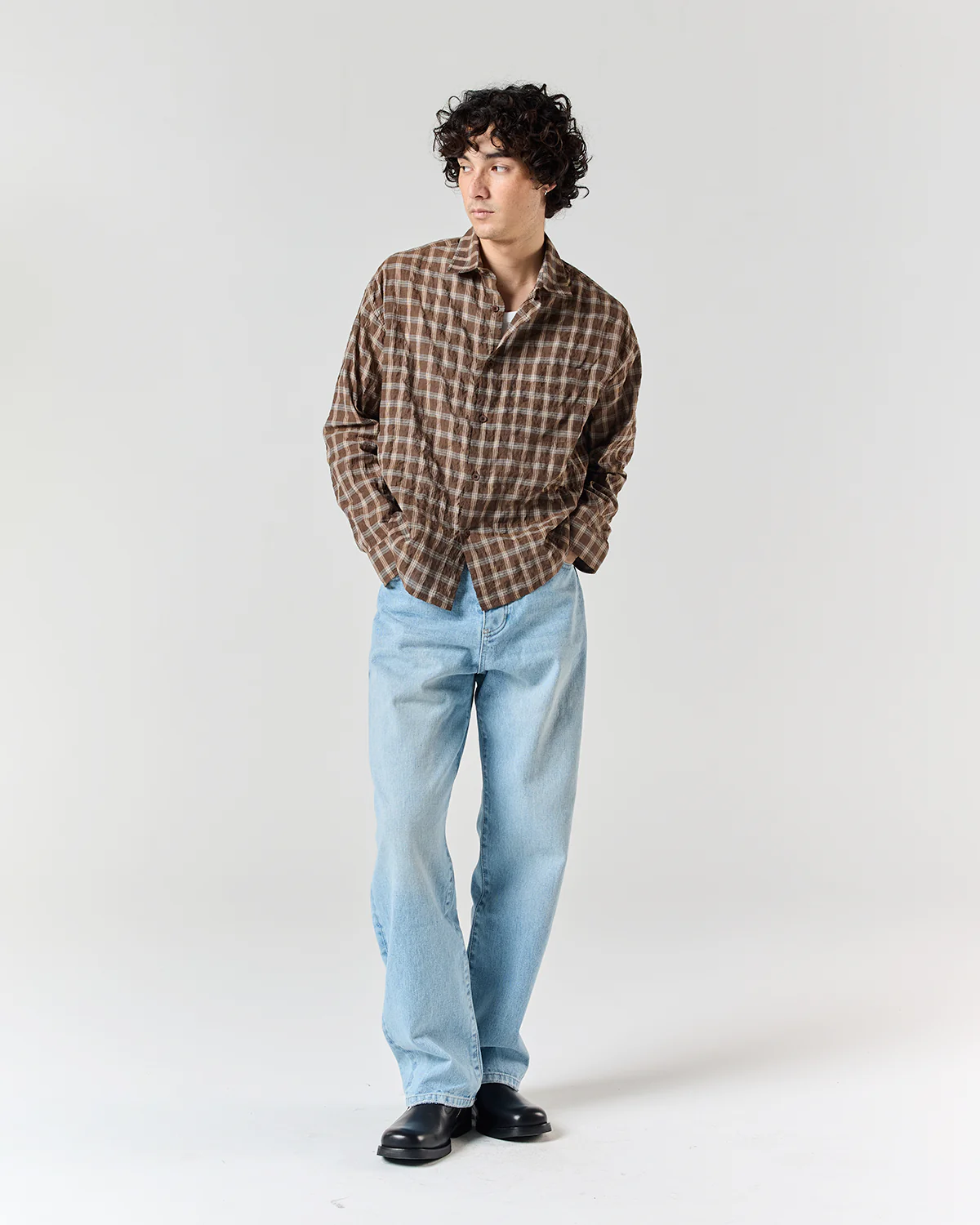 Japanese Shirt - Brown Check - Image 4
