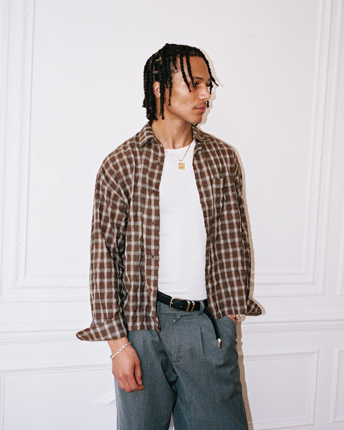 Japanese Shirt - Brown Check - Image 6