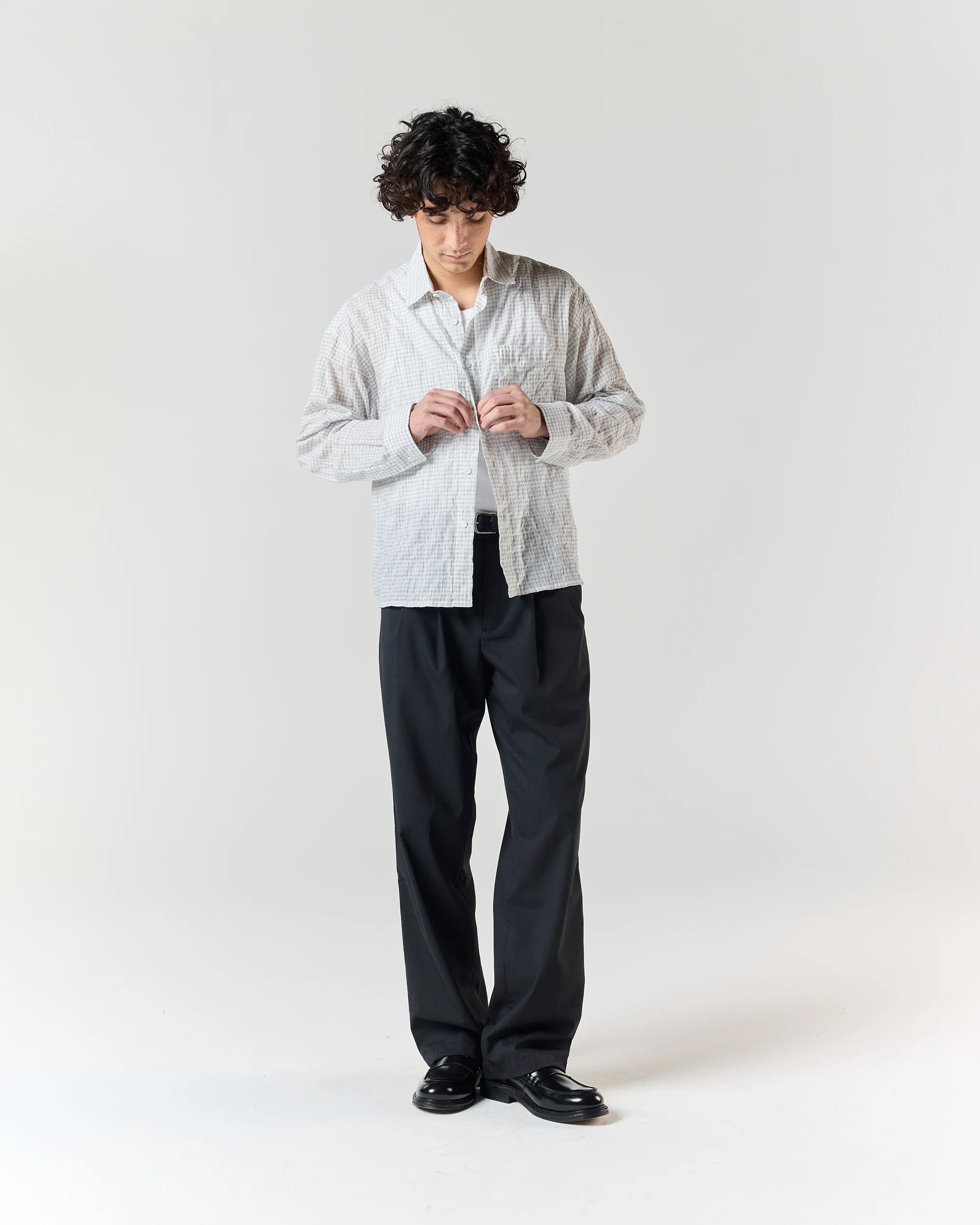 Japanese Shirt - White Grid - Image 3
