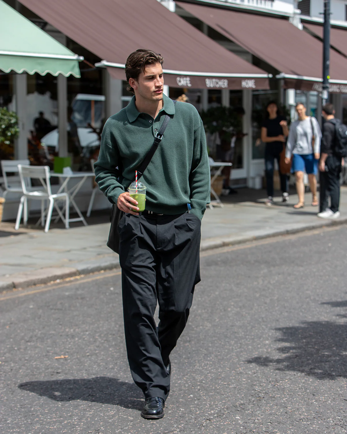 Knit Polo Sweater - Sage Green - Image 6
