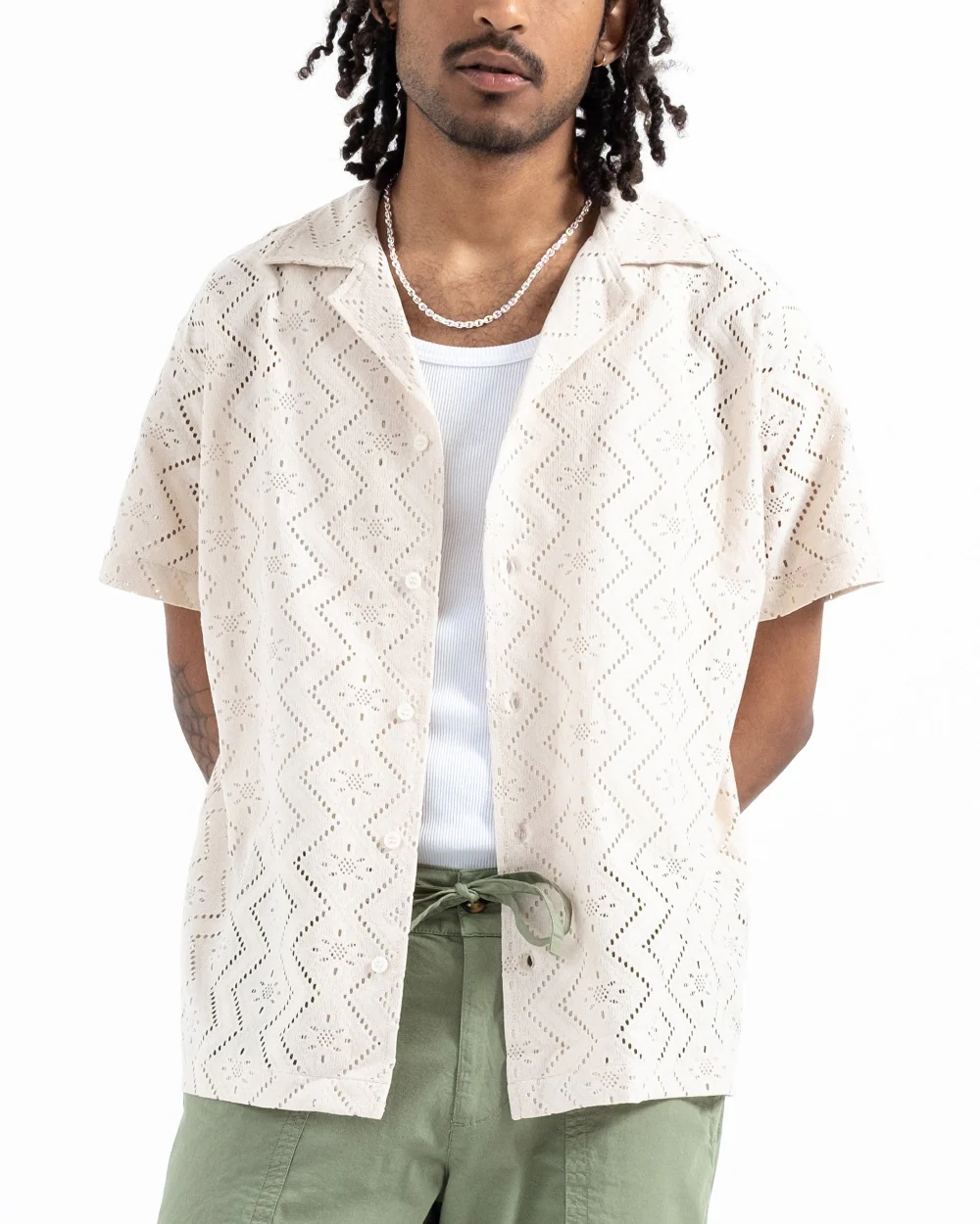 Lace Shirt - Stone - Image 4