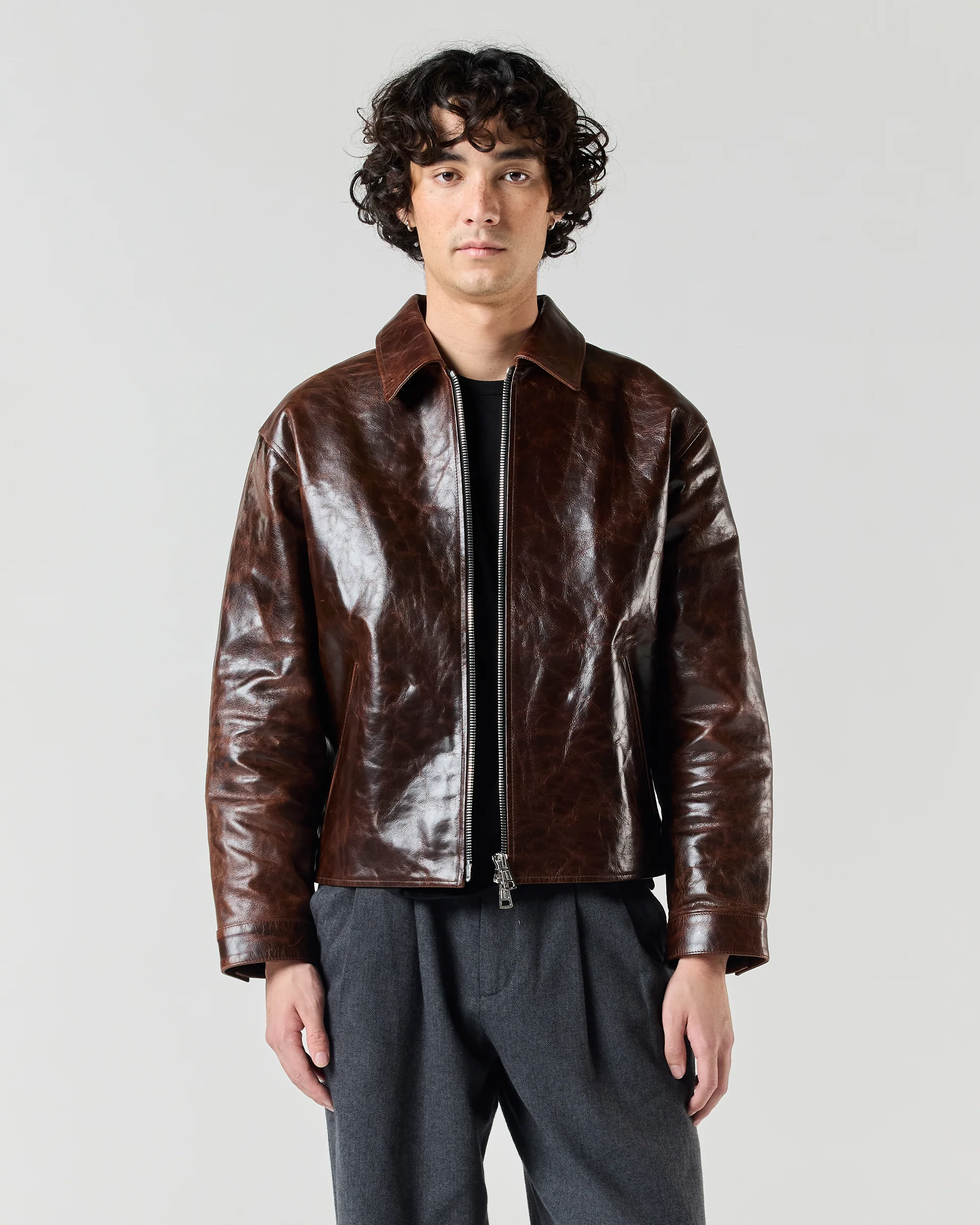 Leather Jacket - Cognac Brown