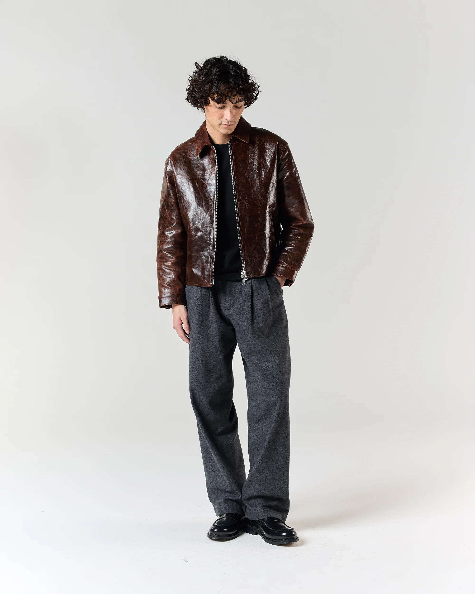 Leather Jacket - Cognac Brown - Image 3