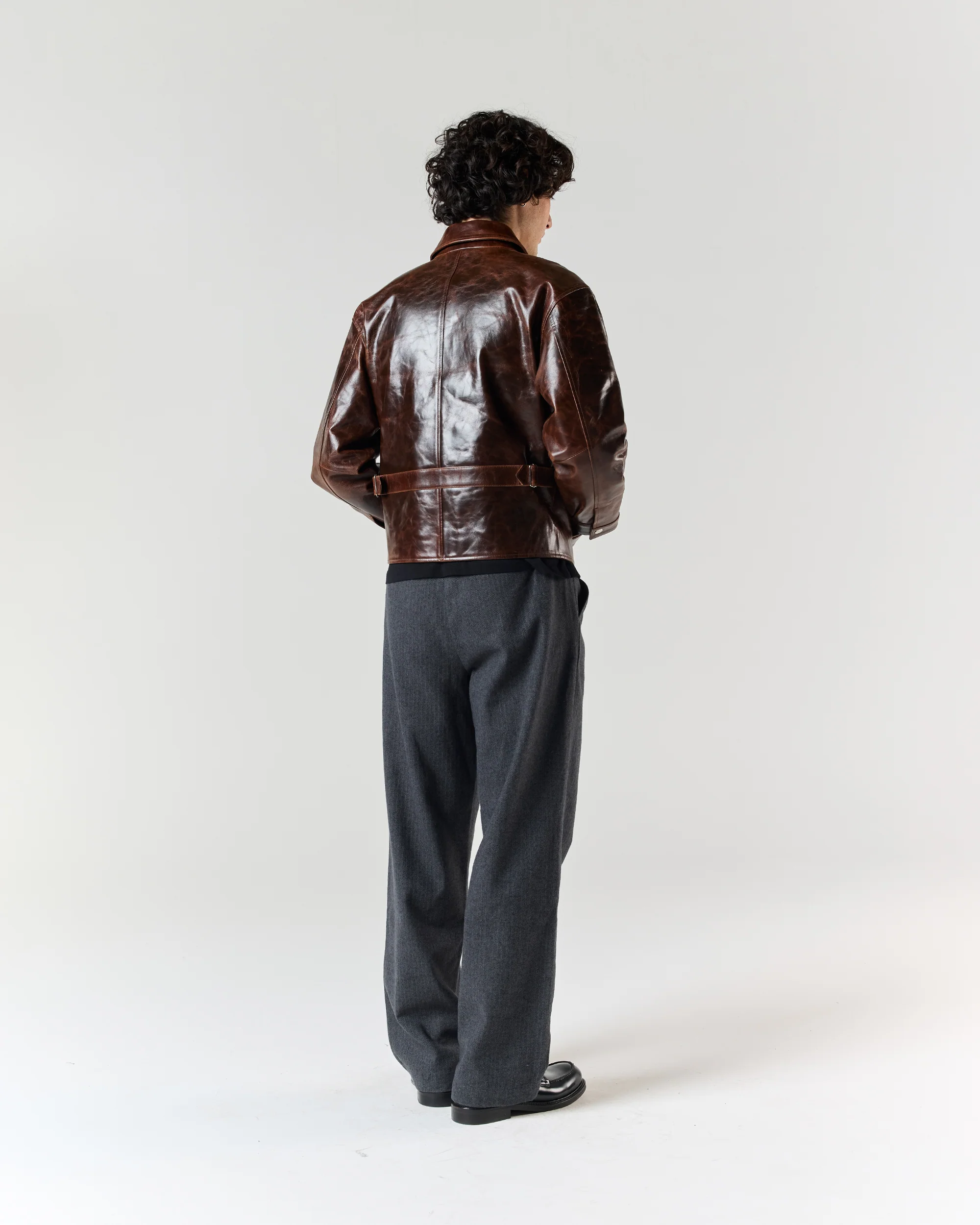 Leather Jacket - Cognac Brown - Image 4