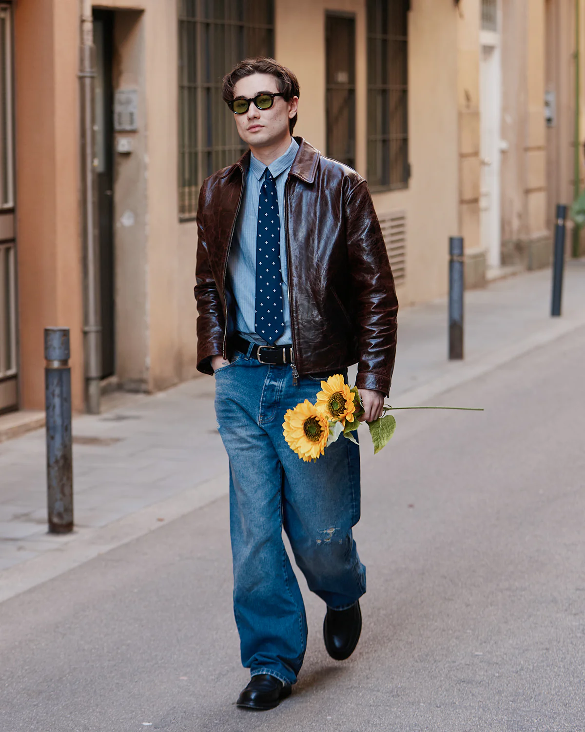Leather Jacket - Cognac Brown - Image 5