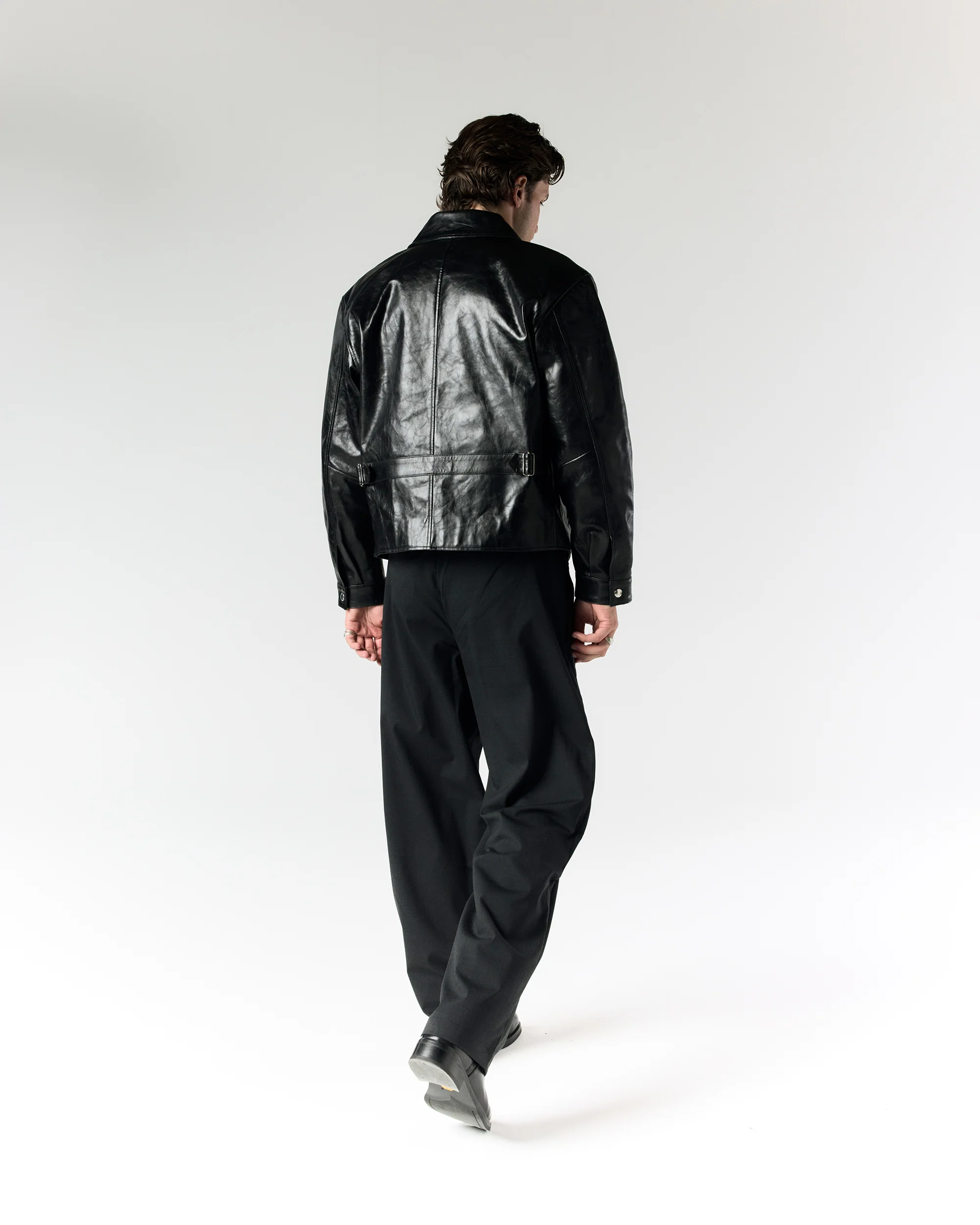 Leather Jacket - Jet Black - Image 4