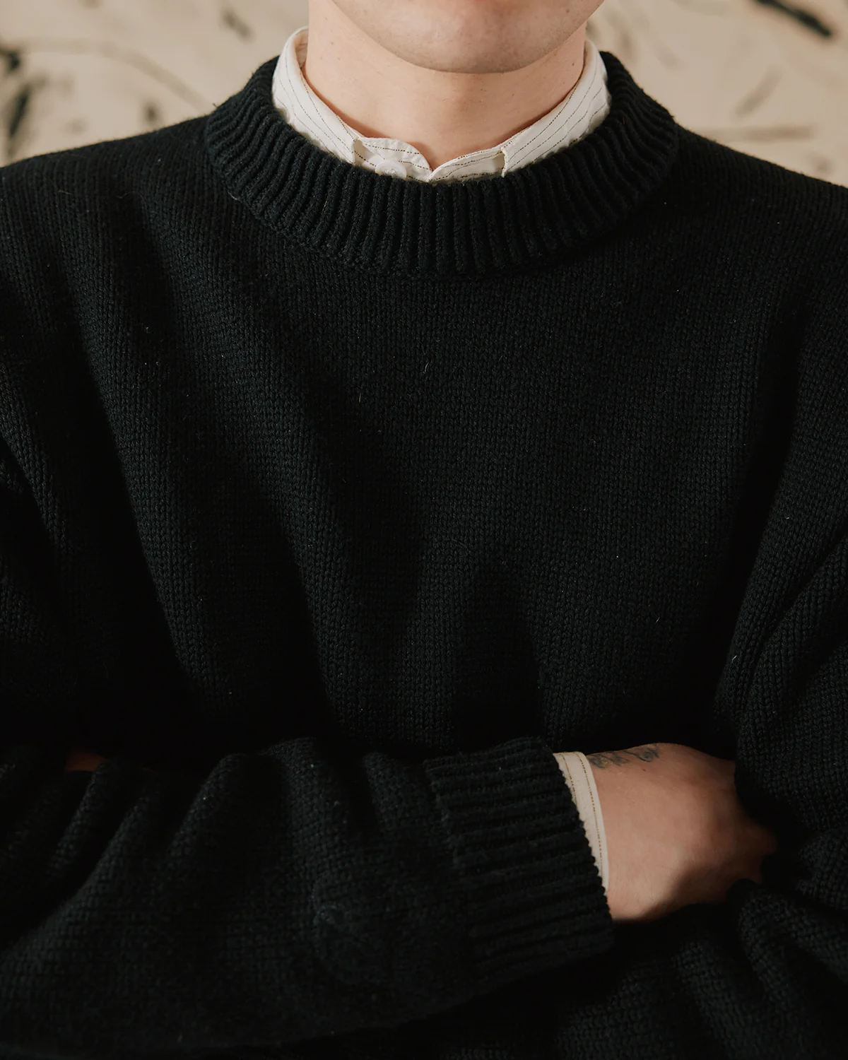 Pure Merino Knit Sweater - Black - Image 6