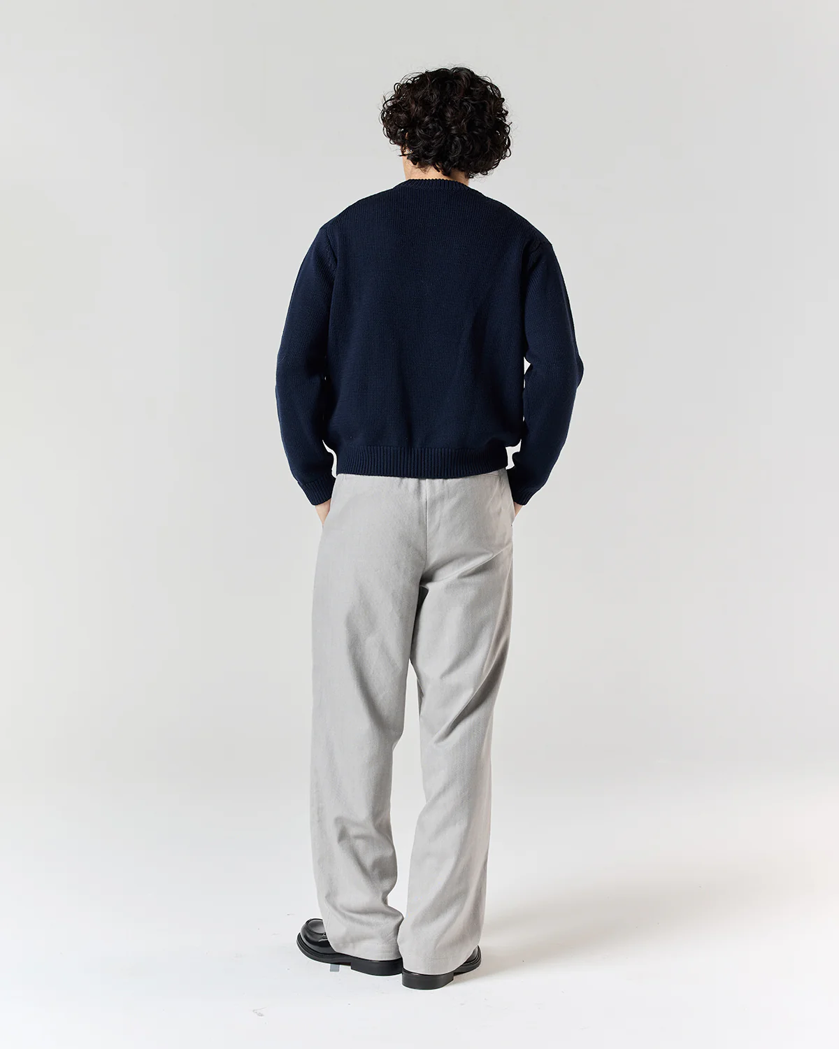 Pure Merino Knit Sweater - Navy - Image 4