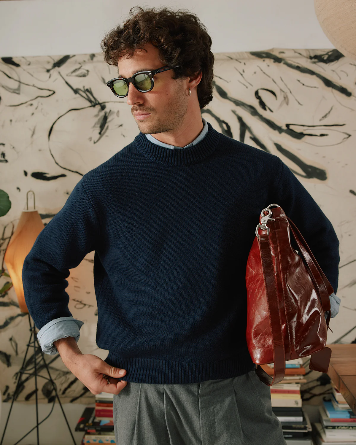 Pure Merino Knit Sweater - Navy - Image 5