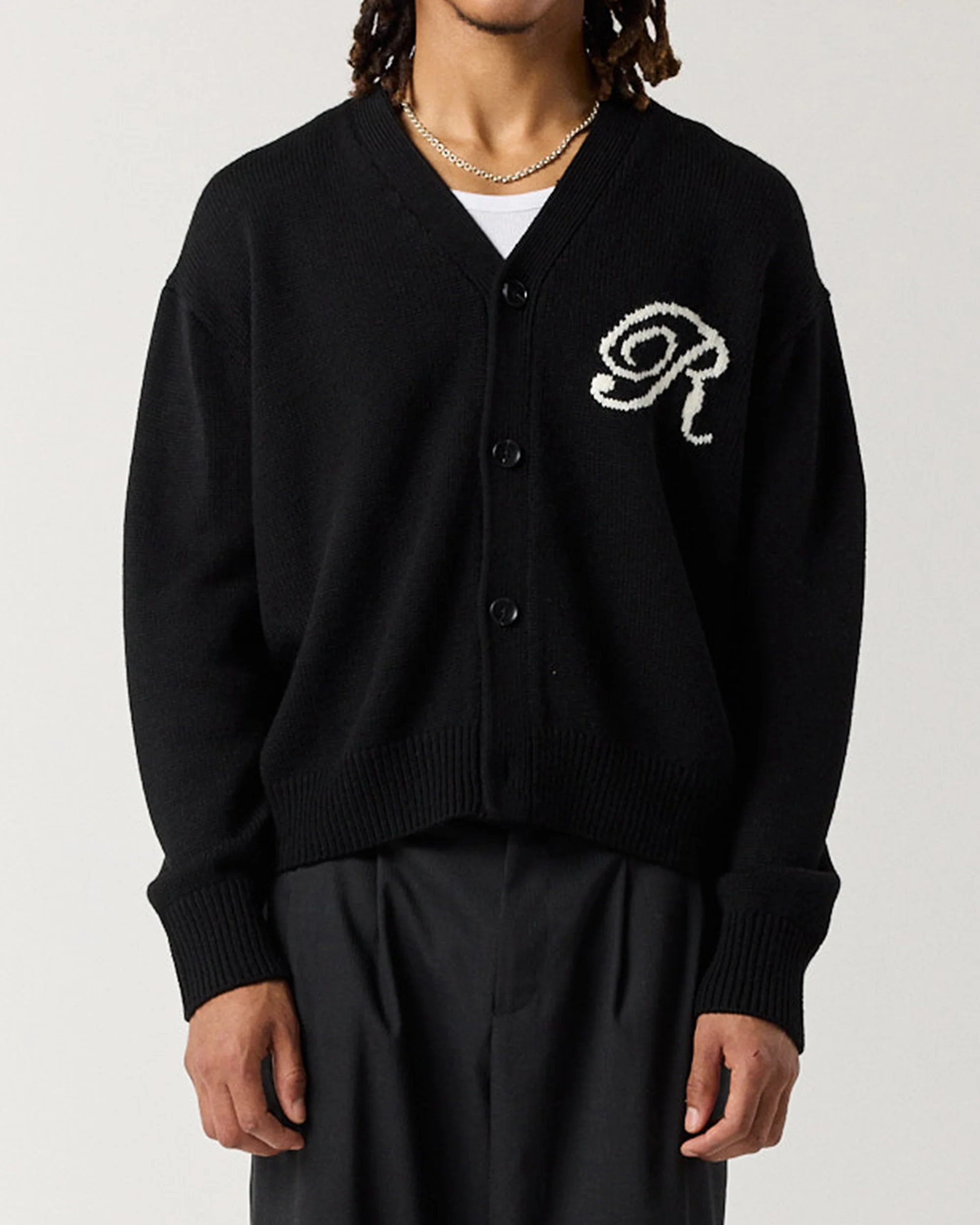 Merino R Cardigan - Black - Image 3