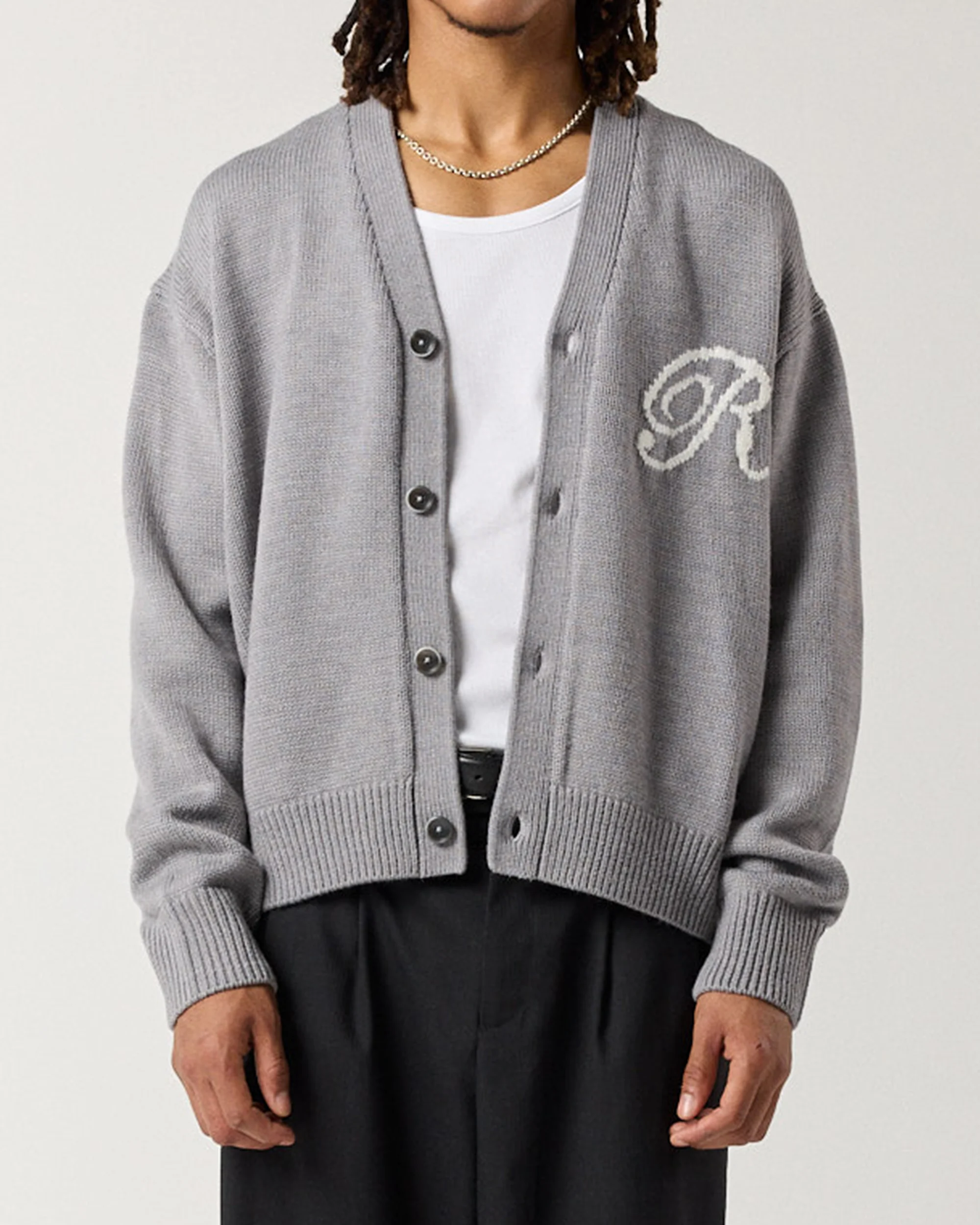 Merino R Cardigan - Grey - Image 3