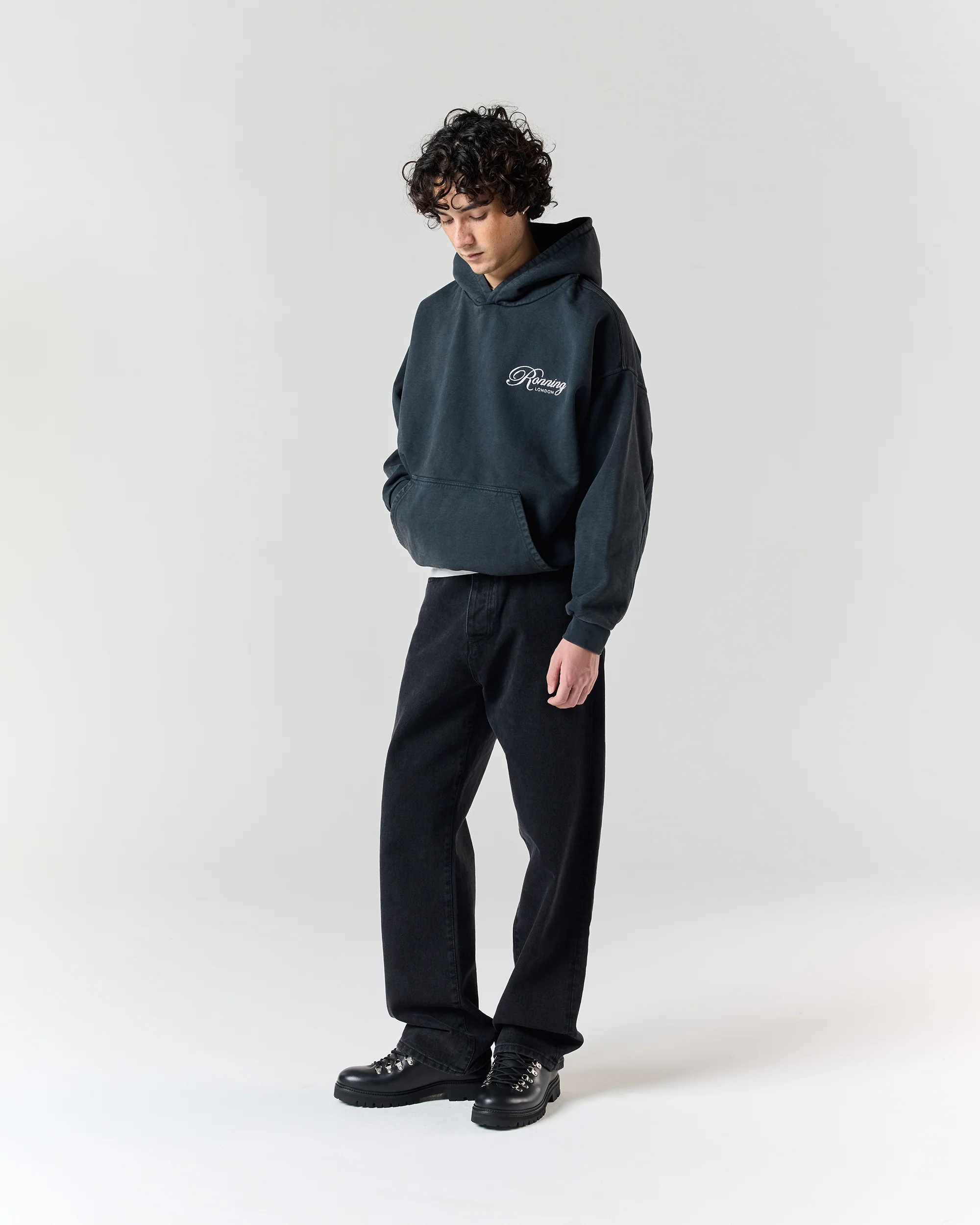 Script Hoodie - Washed Black - Image 3