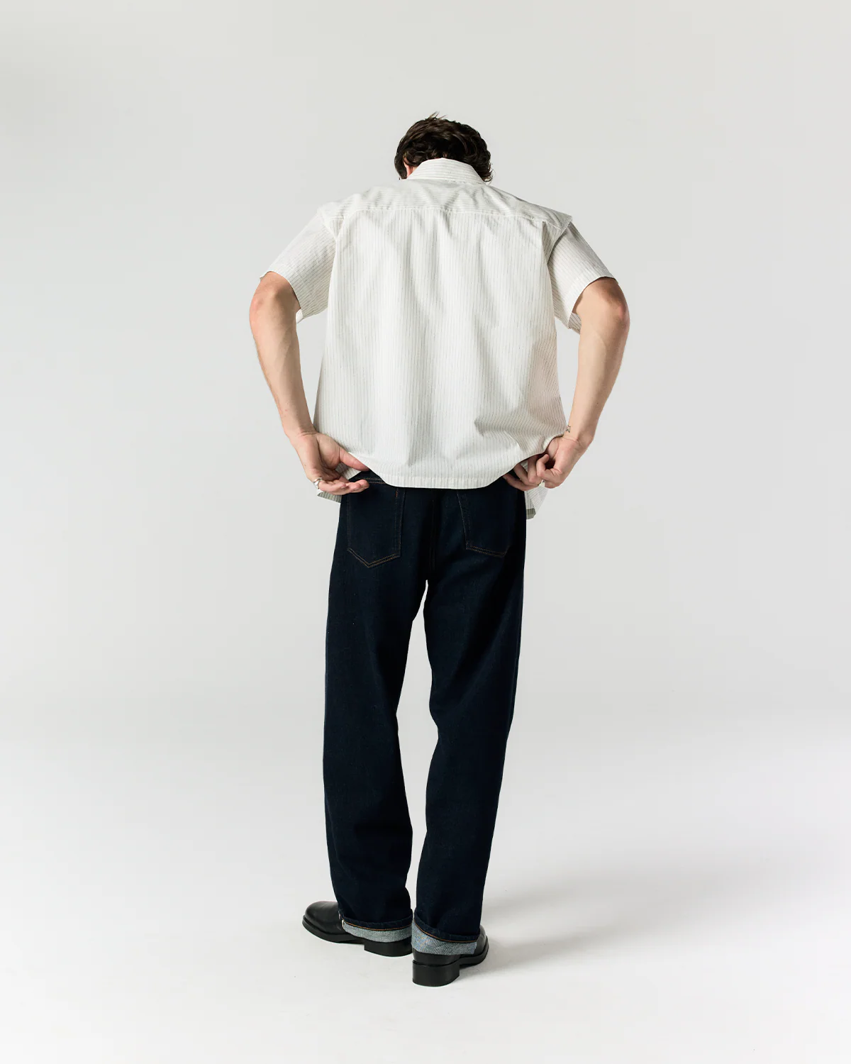 Short Sleeve Shirt - Cream Stripe - Image 4