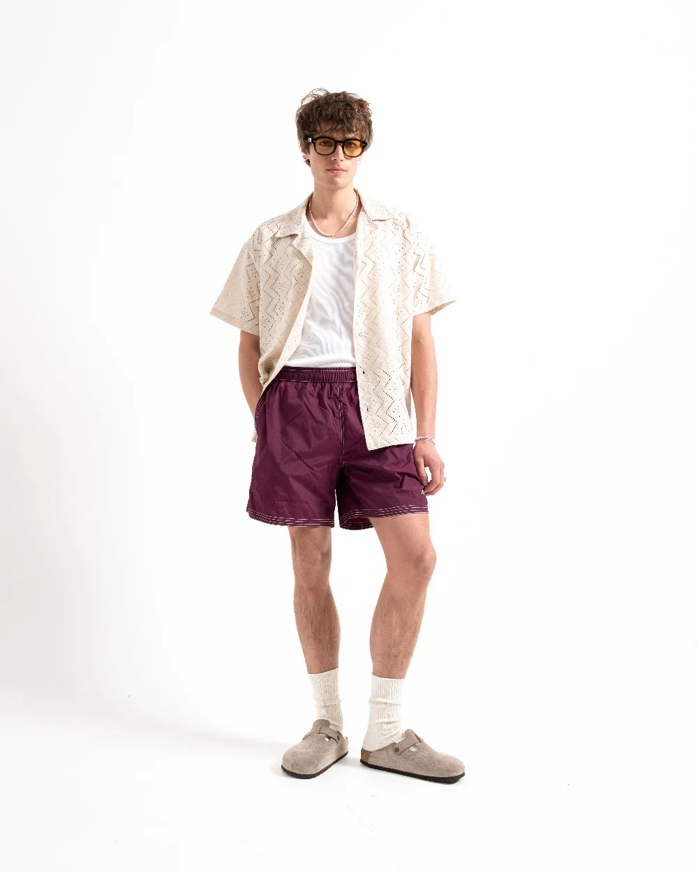 Swim Short - Burgundy - Image 3