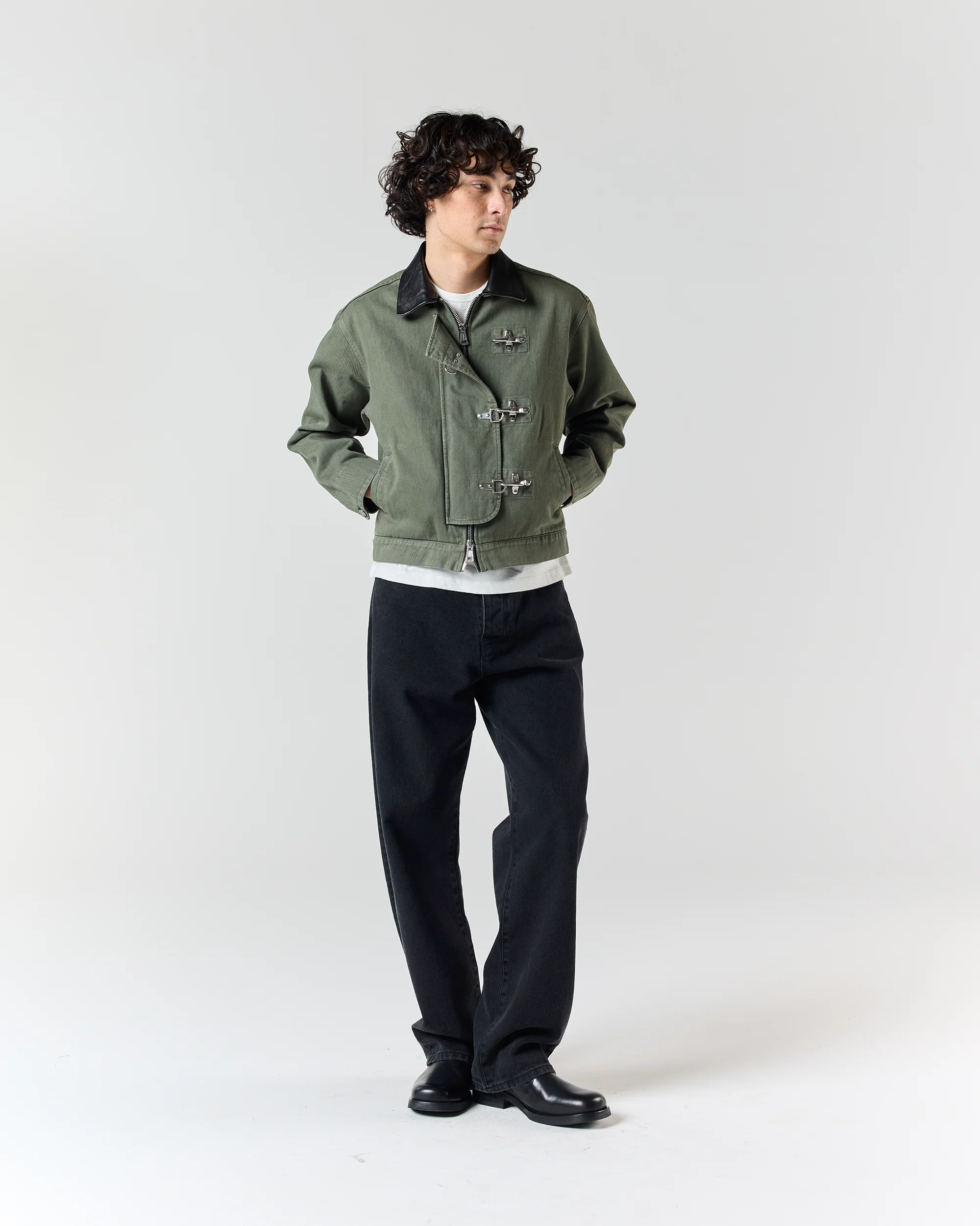 Utility Fireman Jacket - Olive Green - Image 3