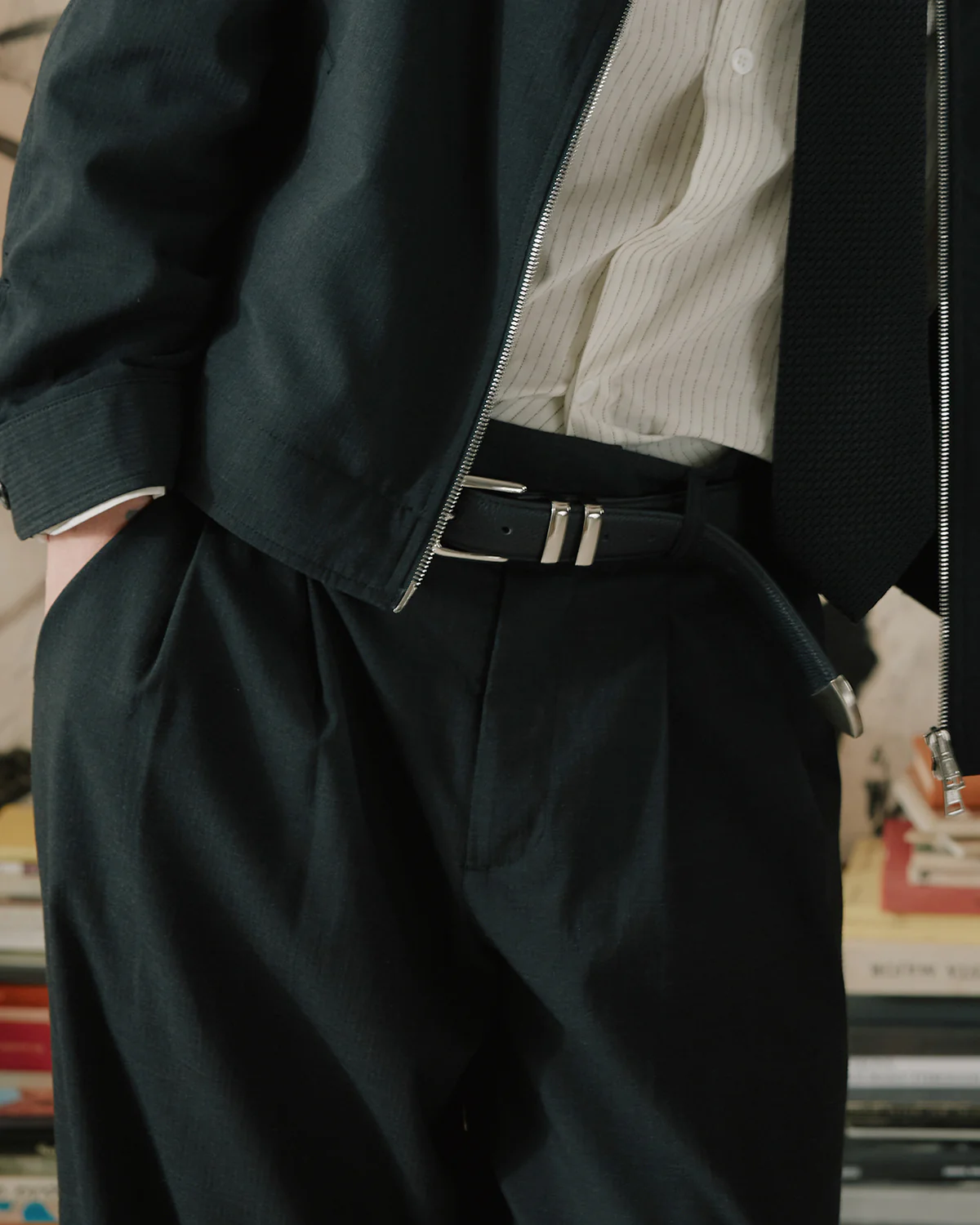 Pleated Pant - Black - Image 6