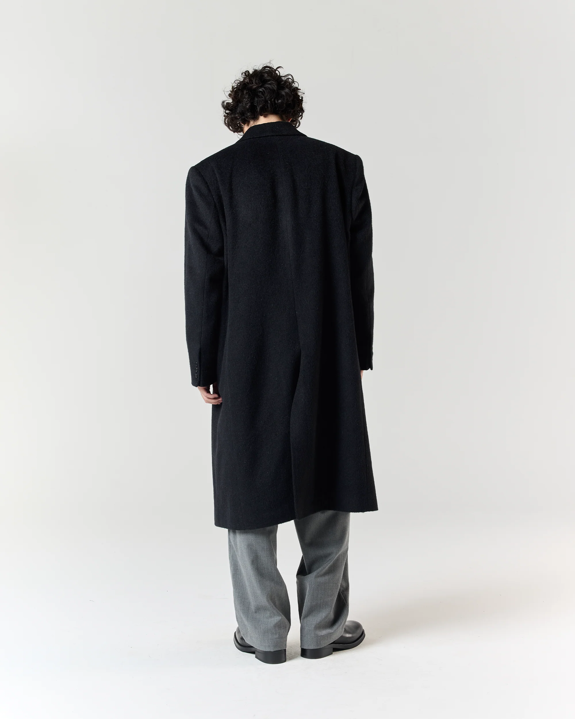Wool Overcoat - Black - Image 4